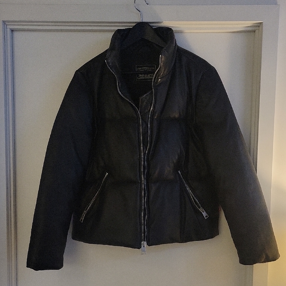 Levi's Faux Leather Women's Black Puffer Coat